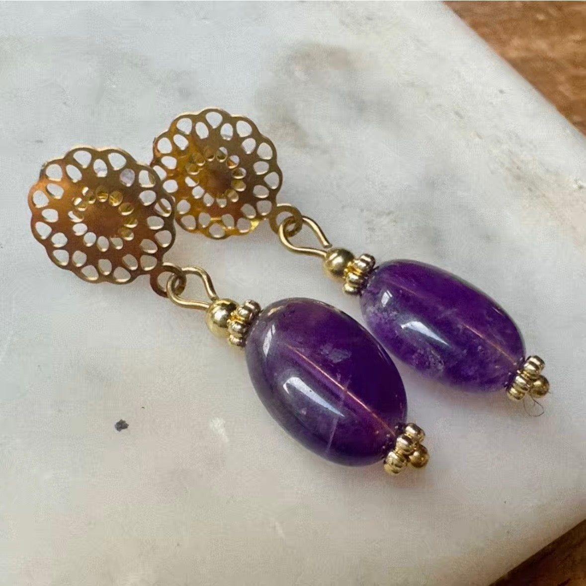 MAD SO CREATION Isabelle boucles d'oreilles quartz rose