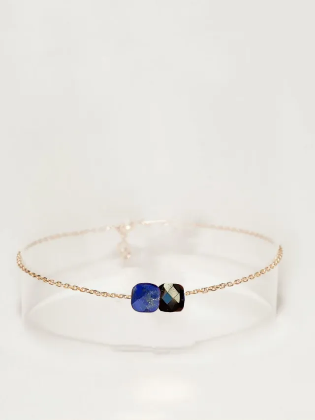 Ô PLUM Aliénor bracelet plaqué or sodalite agate