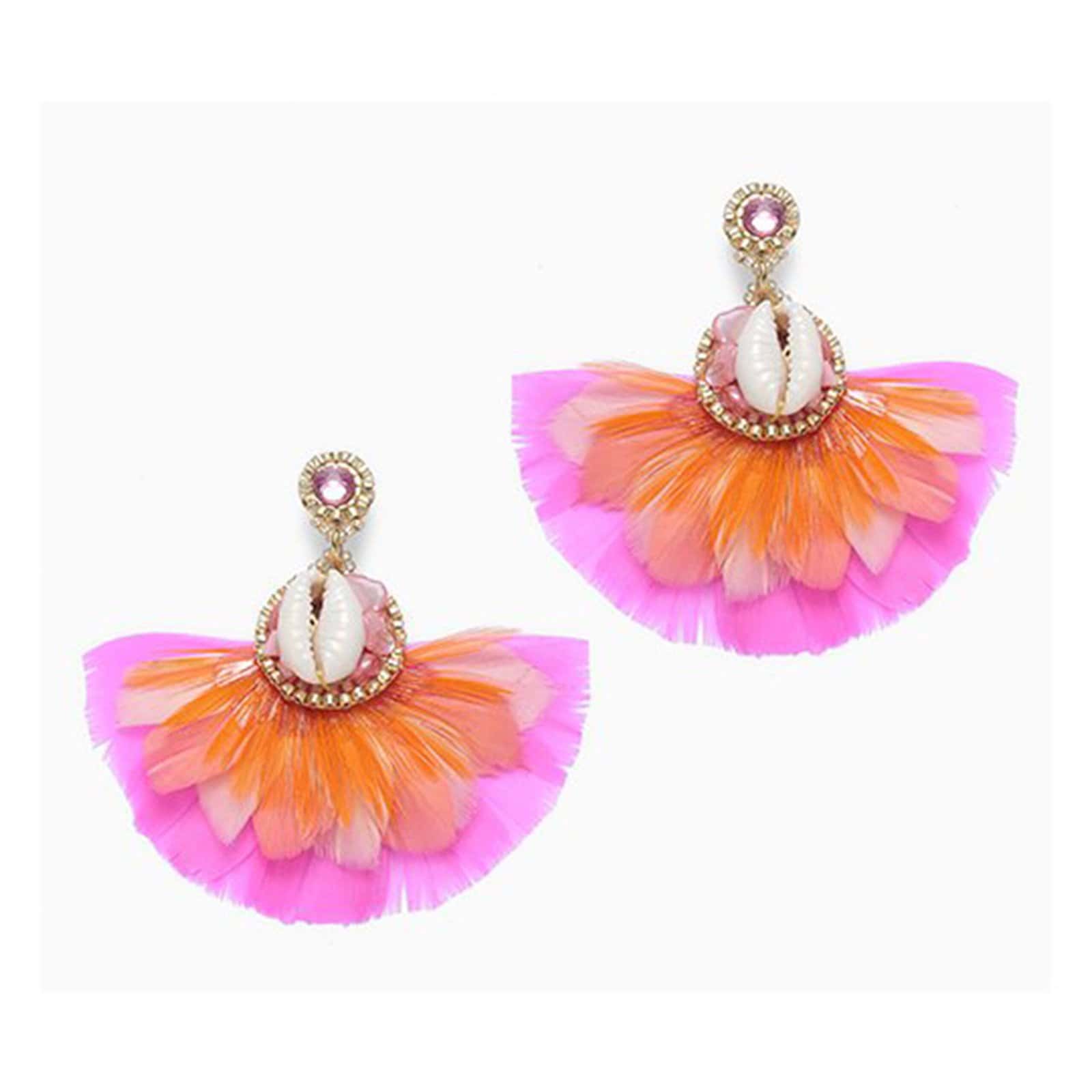 HYPNOCHIC Champ boucle oreille fantaisie rose fluo clip