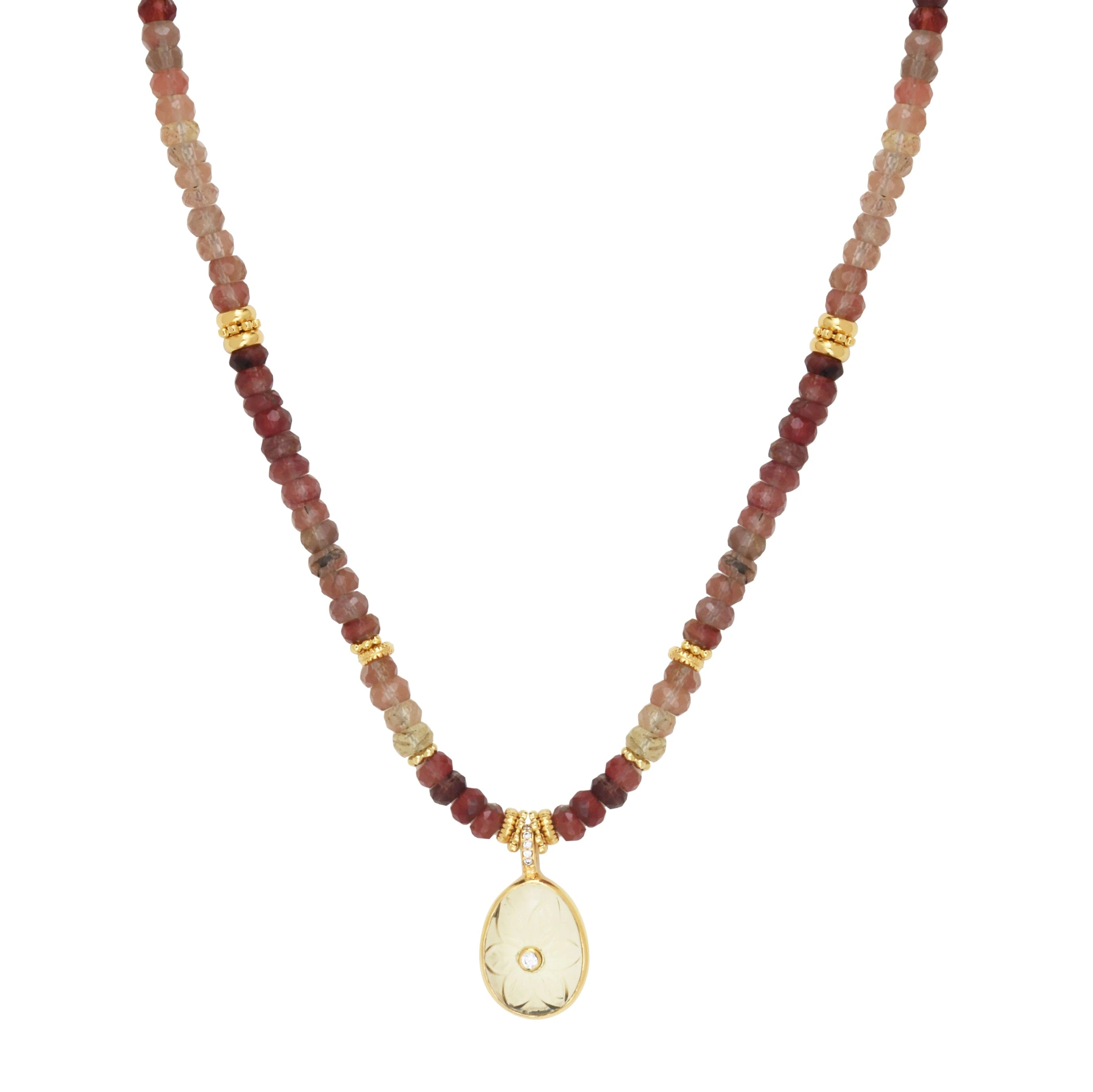 Leticia Ponti Florencia collier quartz lemon plaqué or