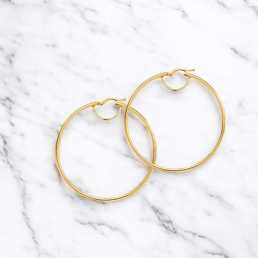 L'Atelier d'Azur Créoles 6 cm Boucles d'Oreilles Or Jaune Femme