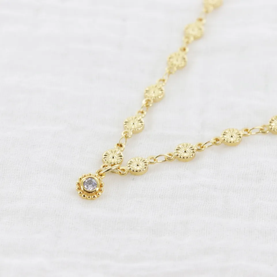 Leticia Ponti Tina collier fleur zircon 40 cm
