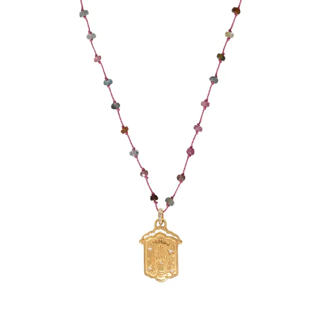 Leticia Ponti Fortune Tourmaline collier tourmaline rose 40 cm