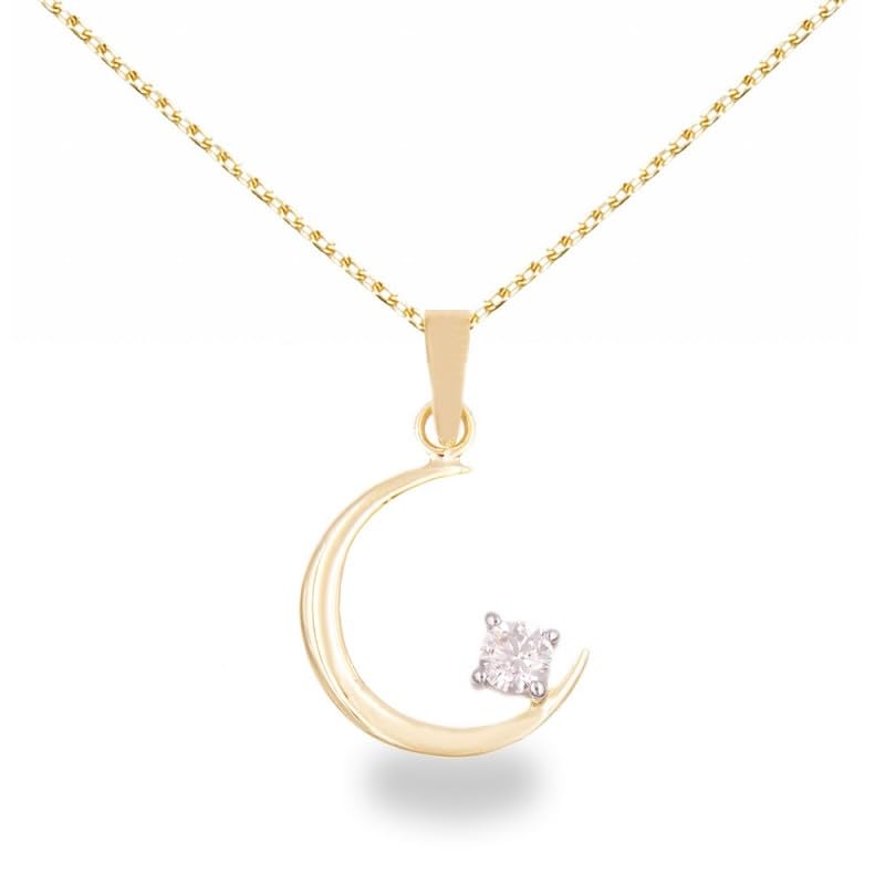 L'Atelier d'Azur Collier croissant lune or jaune 375