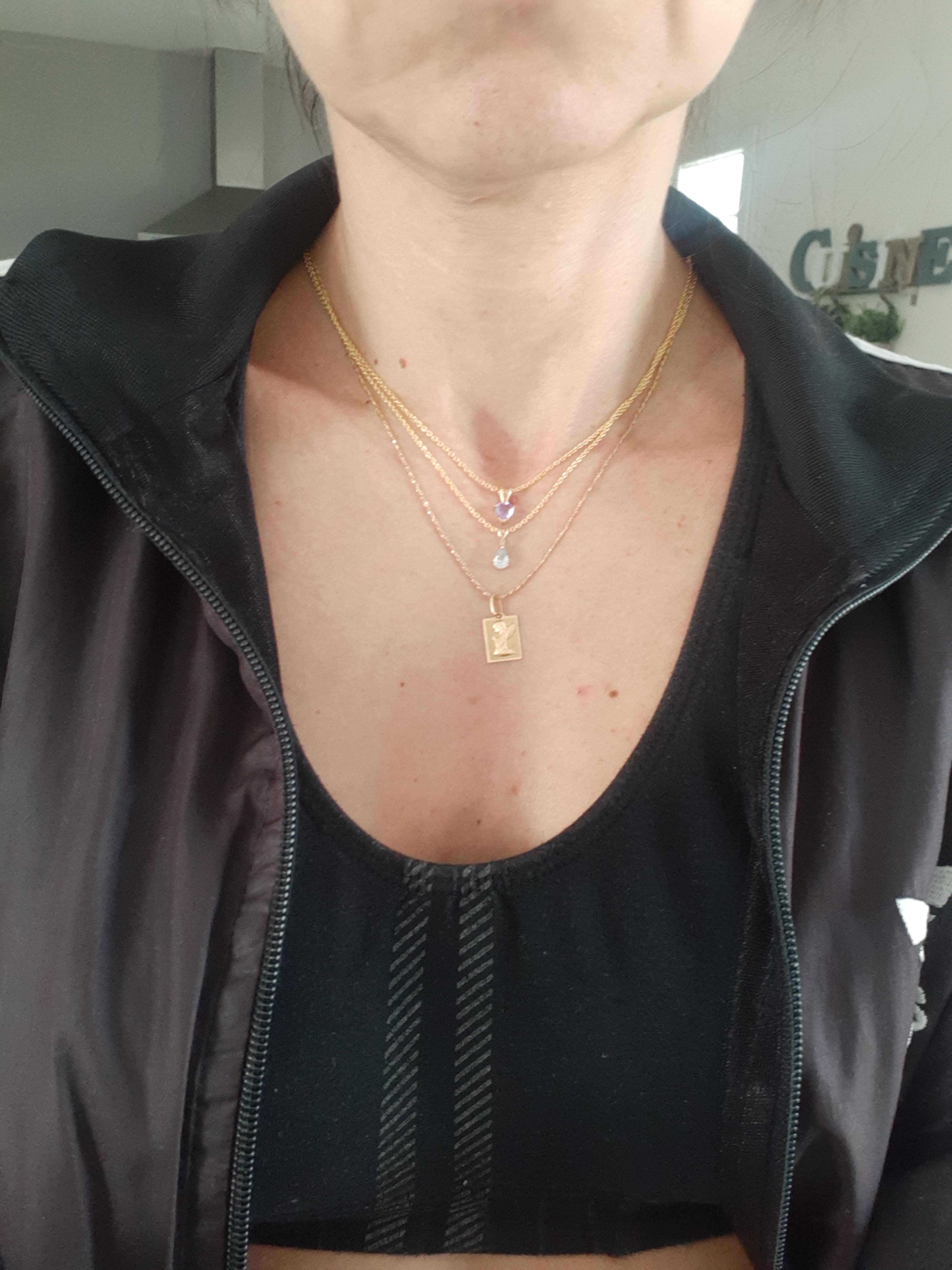 L'Atelier d'Azur collier or jaune améthyste coeur femme