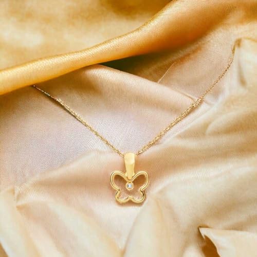 L'Atelier d'Azur Collier Papillon or 18 carats zirconium + chaîne