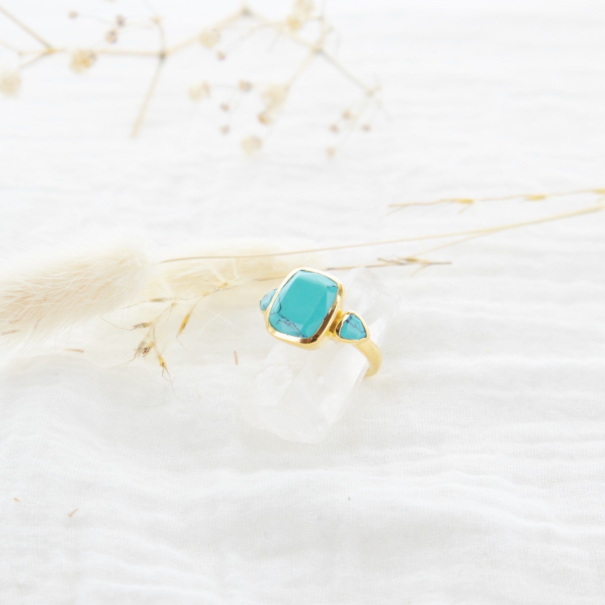 Leticia Ponti Lise bague rubis plaqué or ajustable