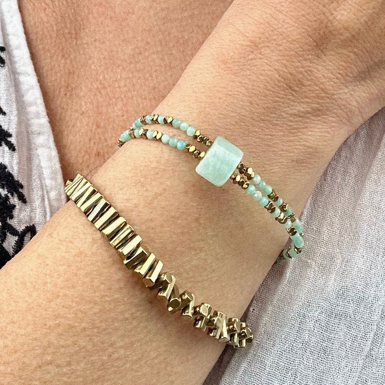MAD SO CREATION Amazone bracelet amazonite 16 cm bohème