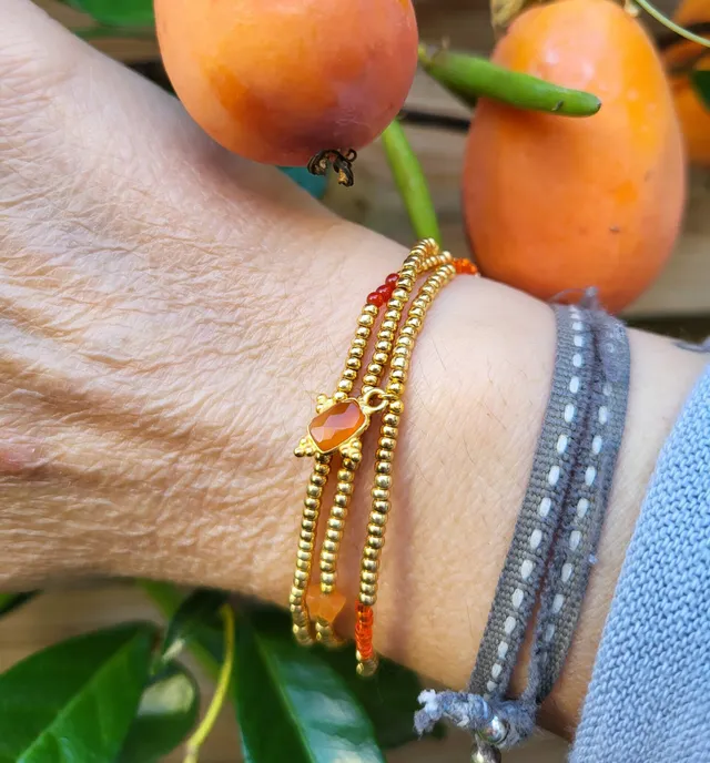 Les Ailes de Gloria Multirangs Carnelian bracelet fantaisie