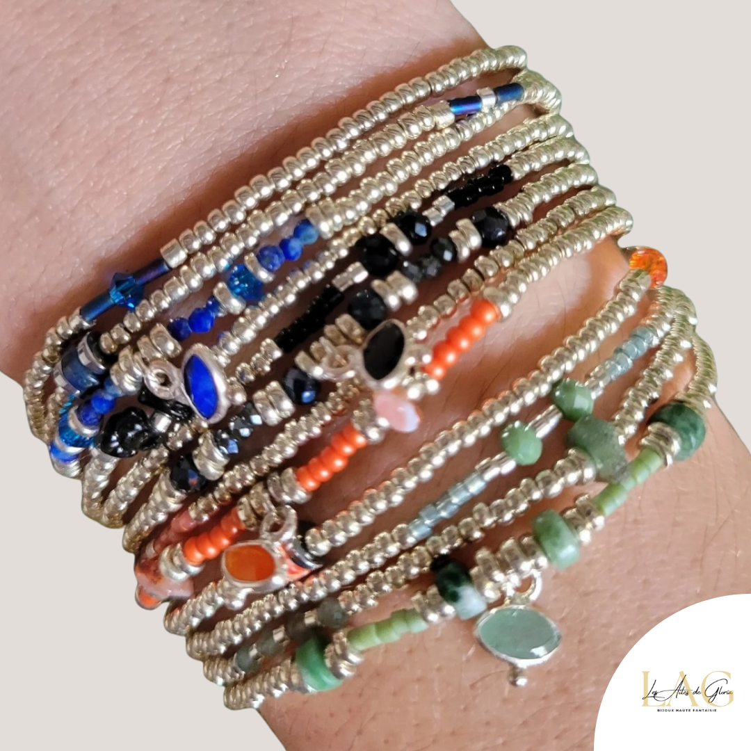 Les Ailes de Gloria Sand Silver Vertus bracelet multirangs