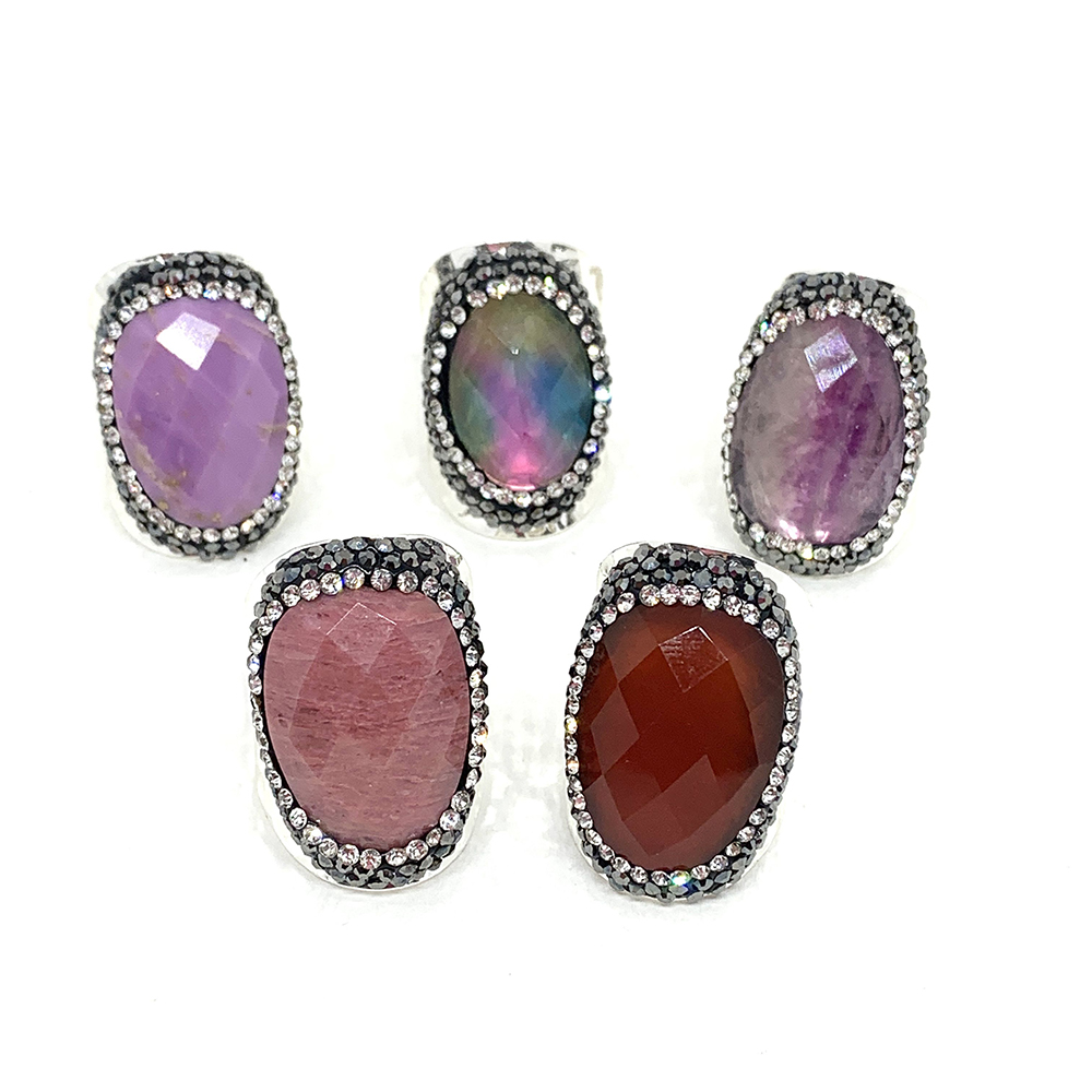 Hypnochic Bague Argenté Strass Pierre Mohave Ajustable