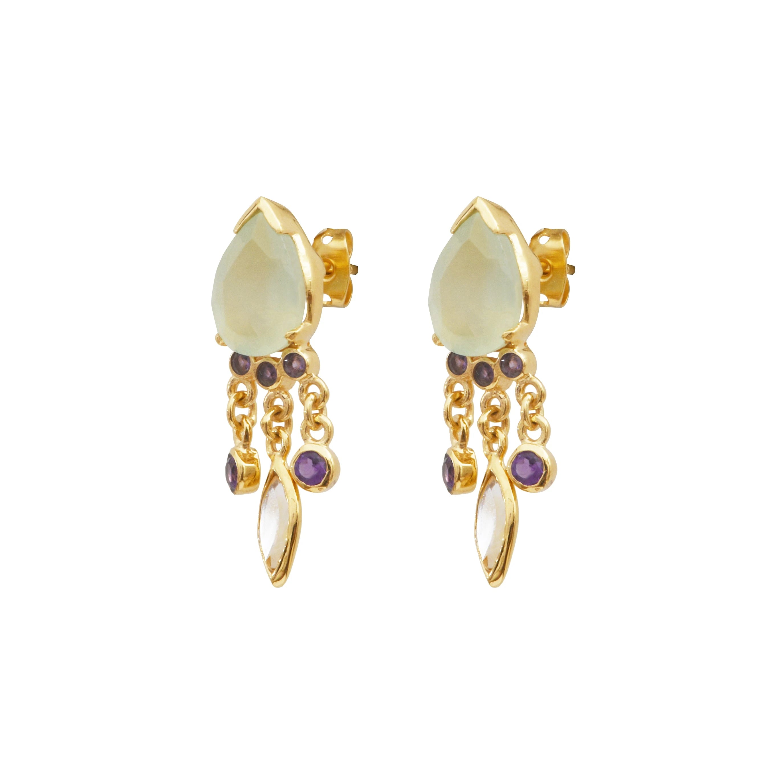 Leticia Ponti Mady boucles d'oreilles quartz lemon