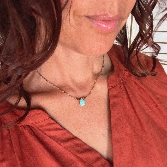MAD SO CREATION Amazone collier pendentif amazonite goutte