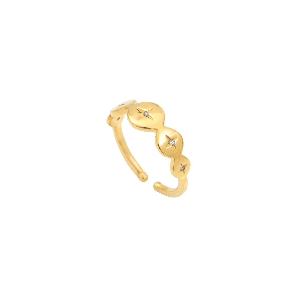 Leticia Ponti Bagues Star Zircon bague ajustable or