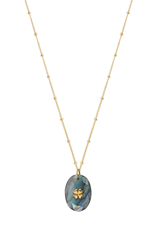 Leticia Ponti Trèfle collier labradorite plaqué or
