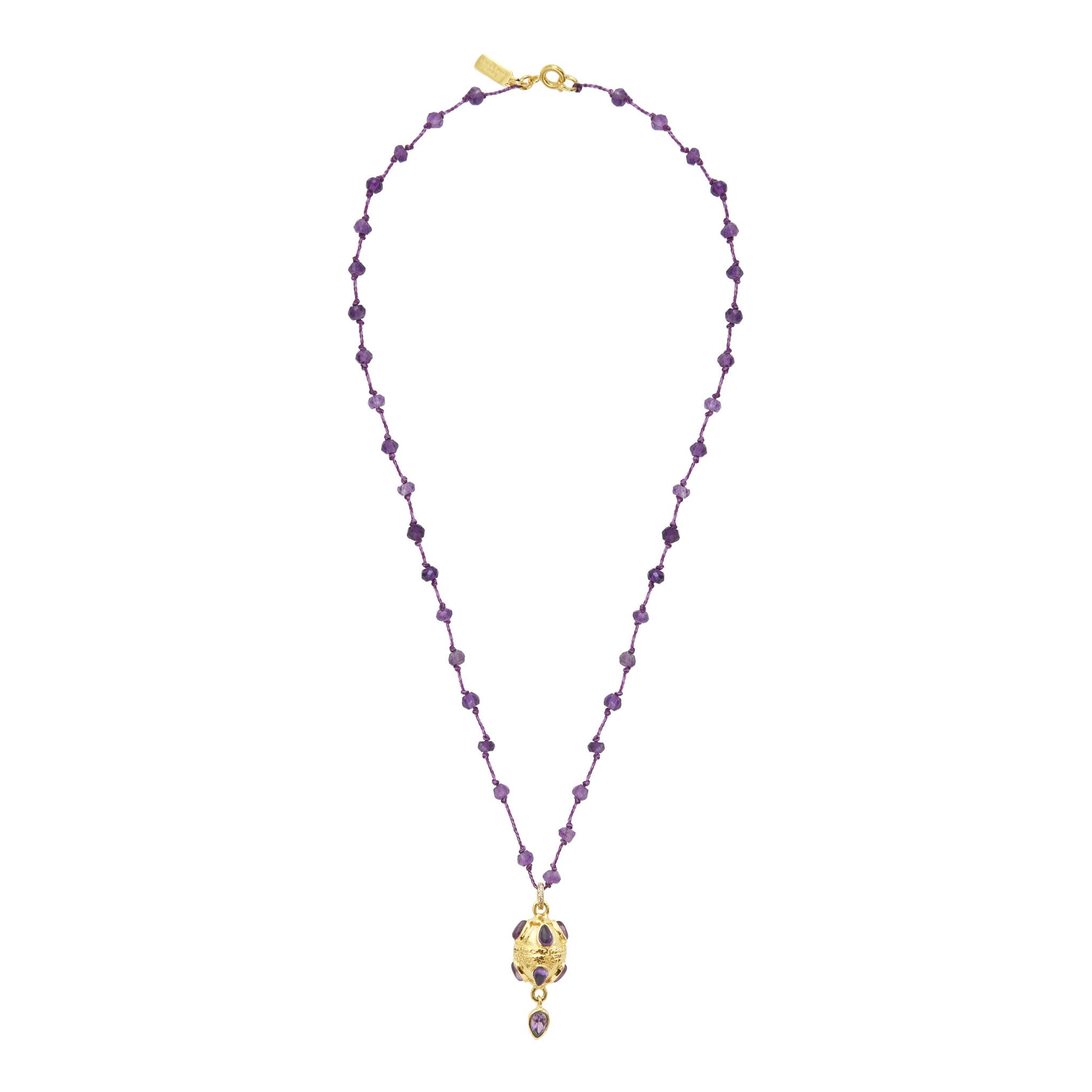 Leticia Ponti Berta Goutte collier améthyste plaqué or 40 cm