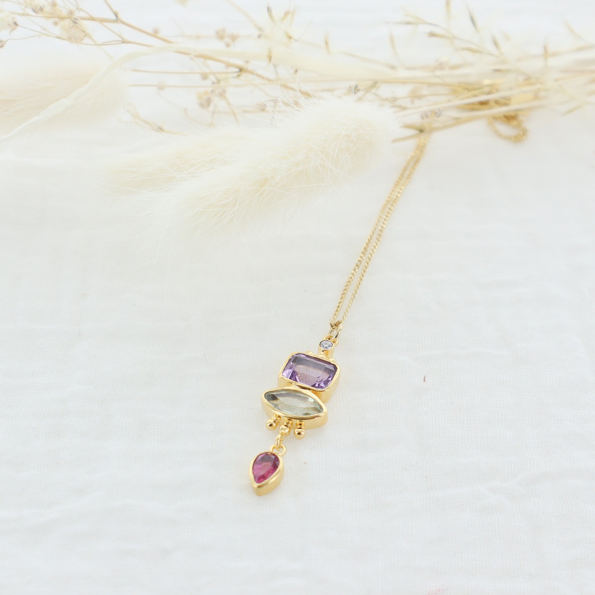 Leticia Ponti Paloma collier multi-pierre améthyste 40 cm