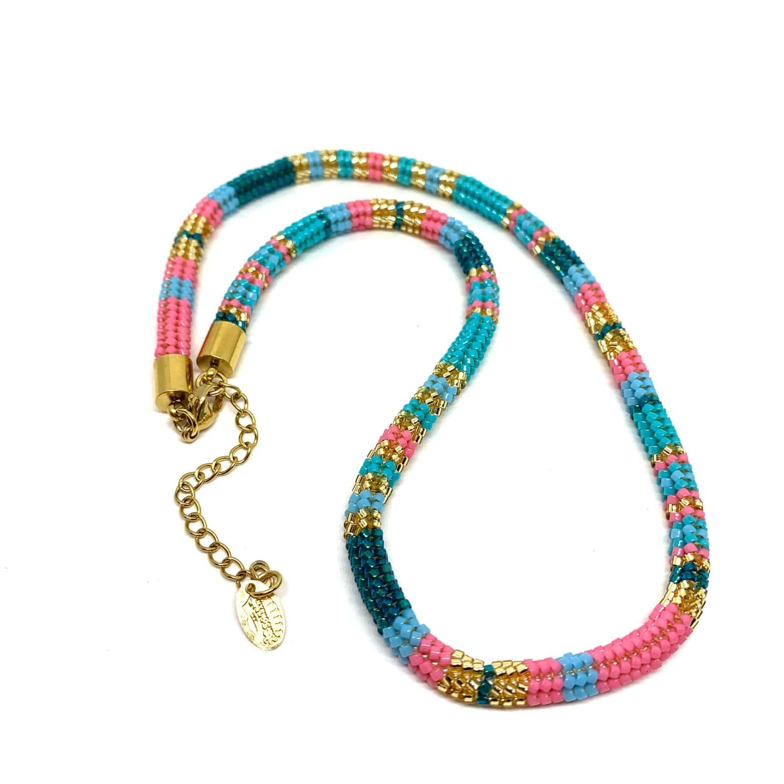 HYPNOCHIC SNAKE LARGE collier fantaisie perles Miyuki multicolore 44 cm