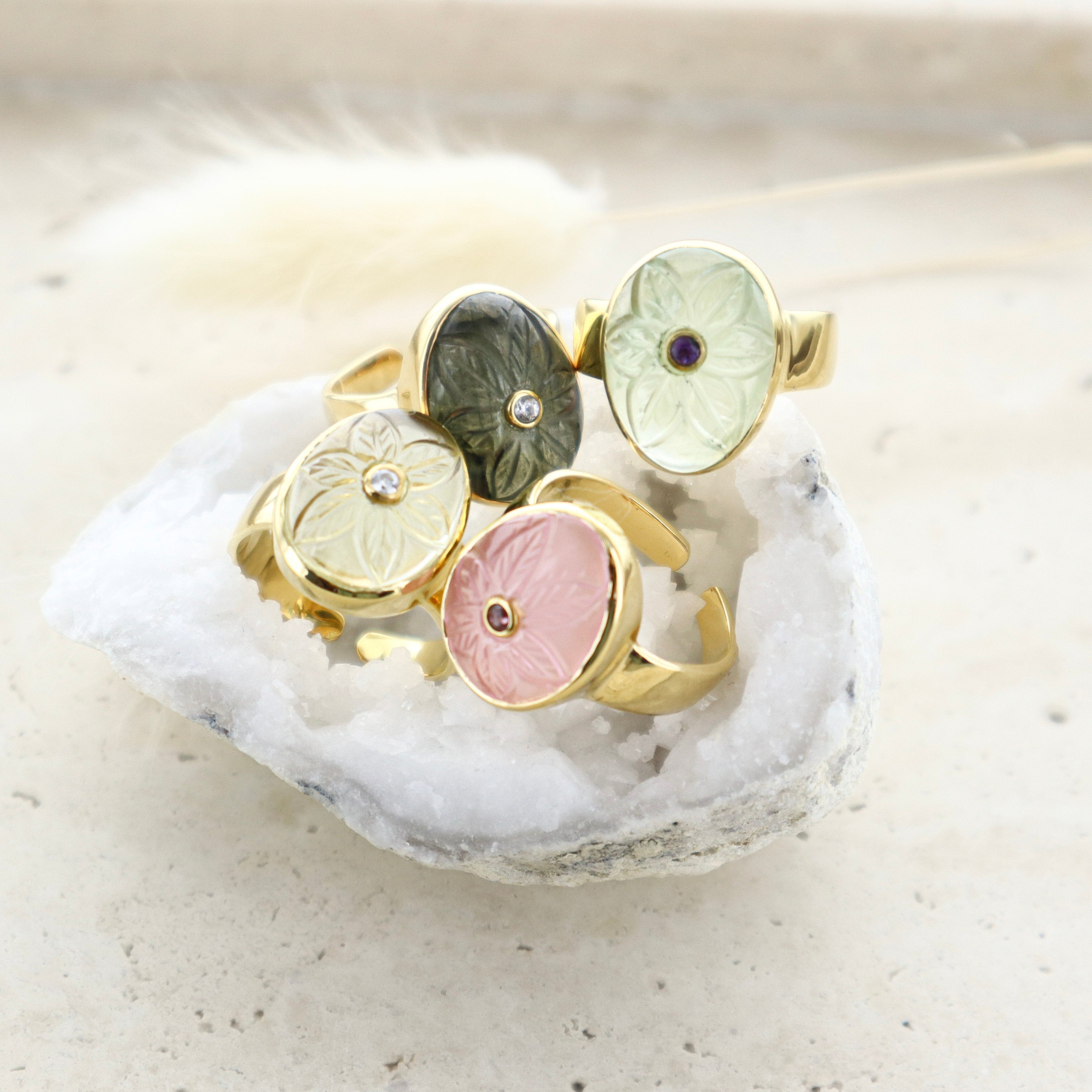 Leticia Ponti Florencia bague quartz lemon plaqué or