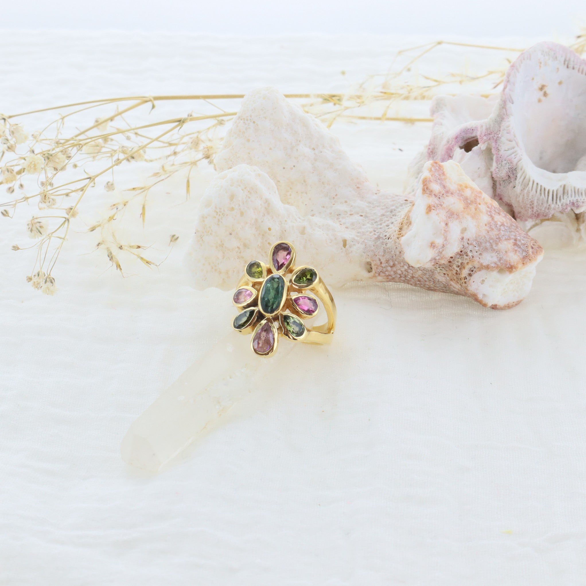 Leticia Ponti Lily bague multi pierres ajustable