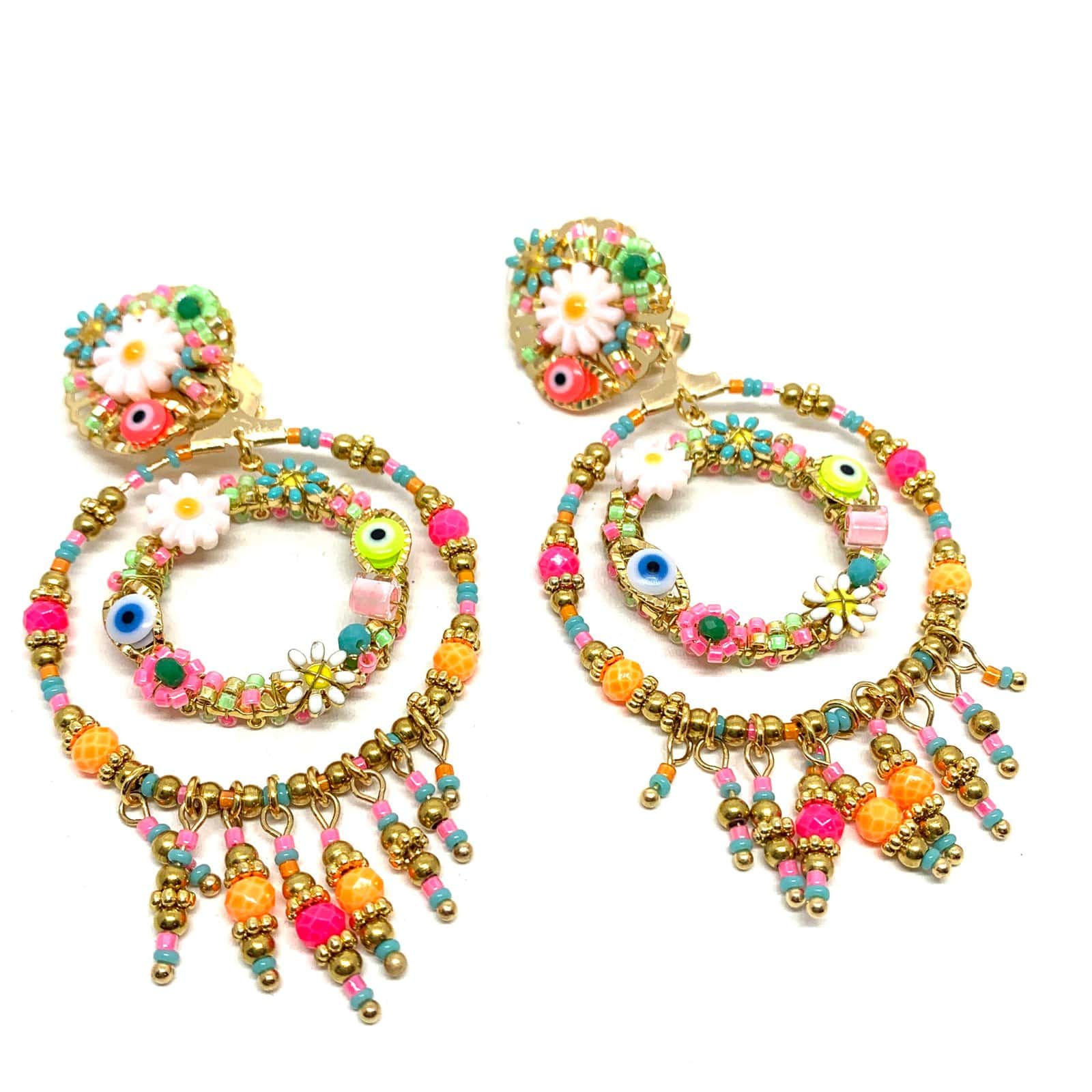 Hypnochic Flower Joe créoles fantaisie multicolore 5,5 cm