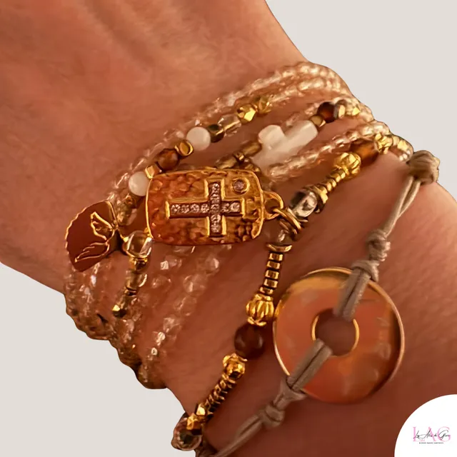 Les Ailes de Gloria Éclat Divin bracelet multirangs doré