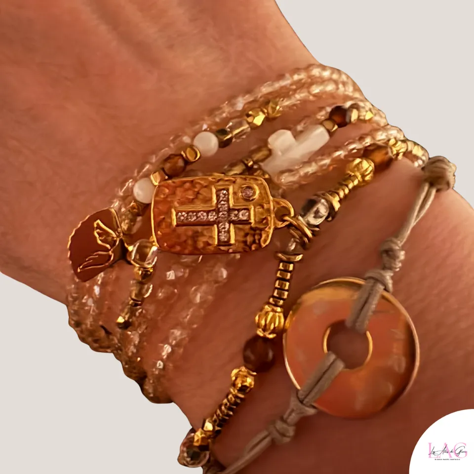Les Ailes de Gloria Éclat Divin bracelet multirangs doré