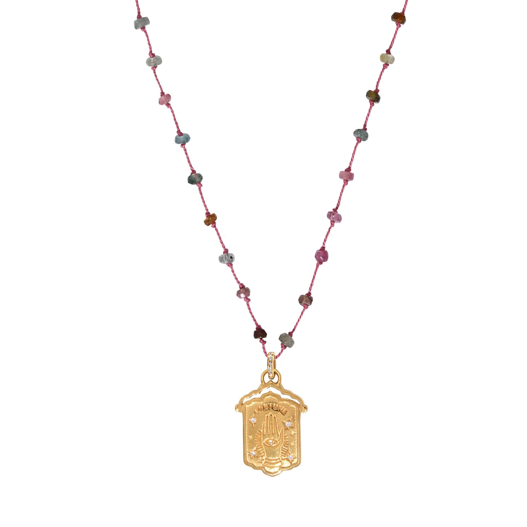 Leticia Ponti Fortune Tourmaline collier tourmaline rose 40 cm