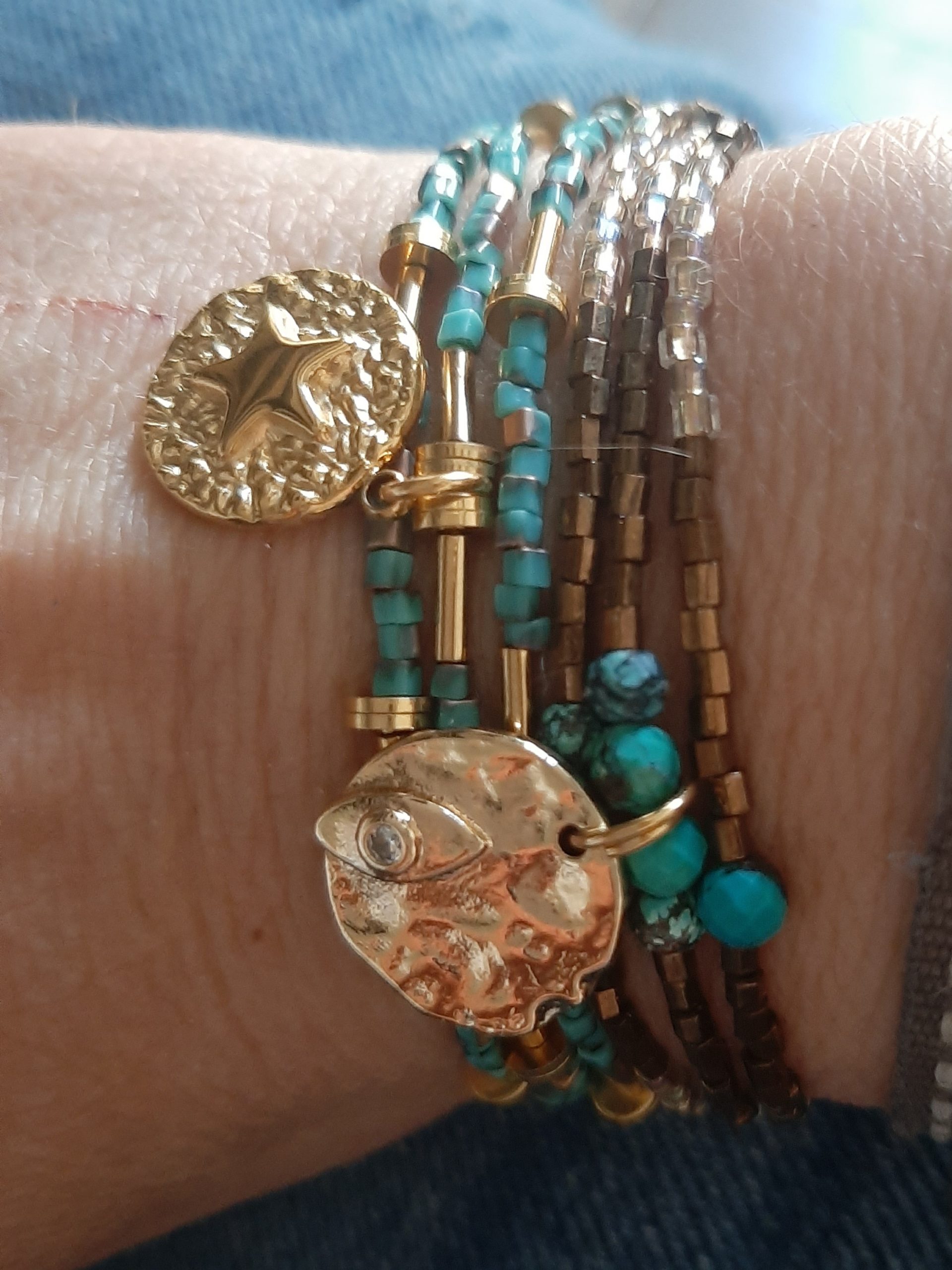 Les Ailes de Gloria Earth bracelet multirangs femme