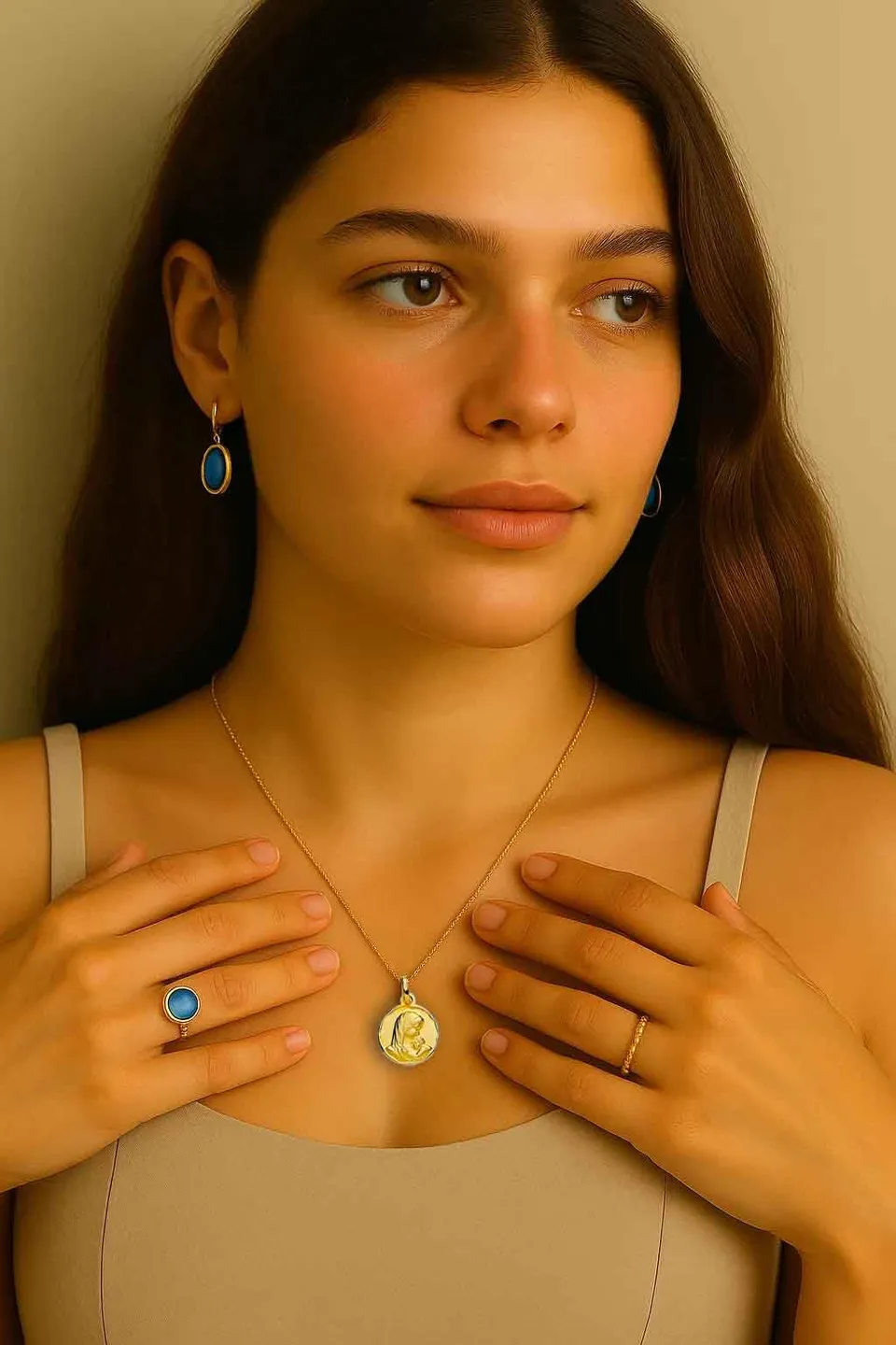 L'Atelier d'Azur Collier Médaille Vierge à l'Enfant or 18 carats