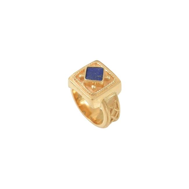 Leticia Ponti Costanza bague lapis-lazuli taille 54 plaqué or