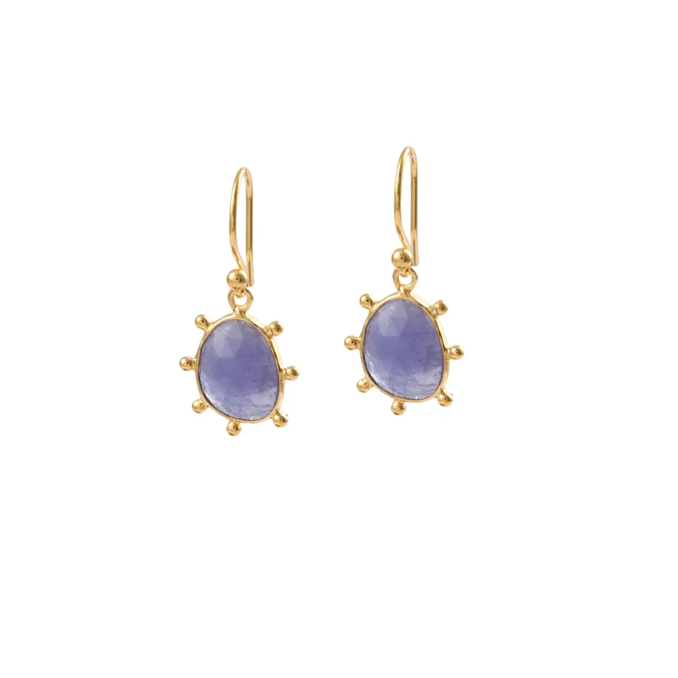 Leticia Ponti Héloïse boucles tanzanite plaqué or