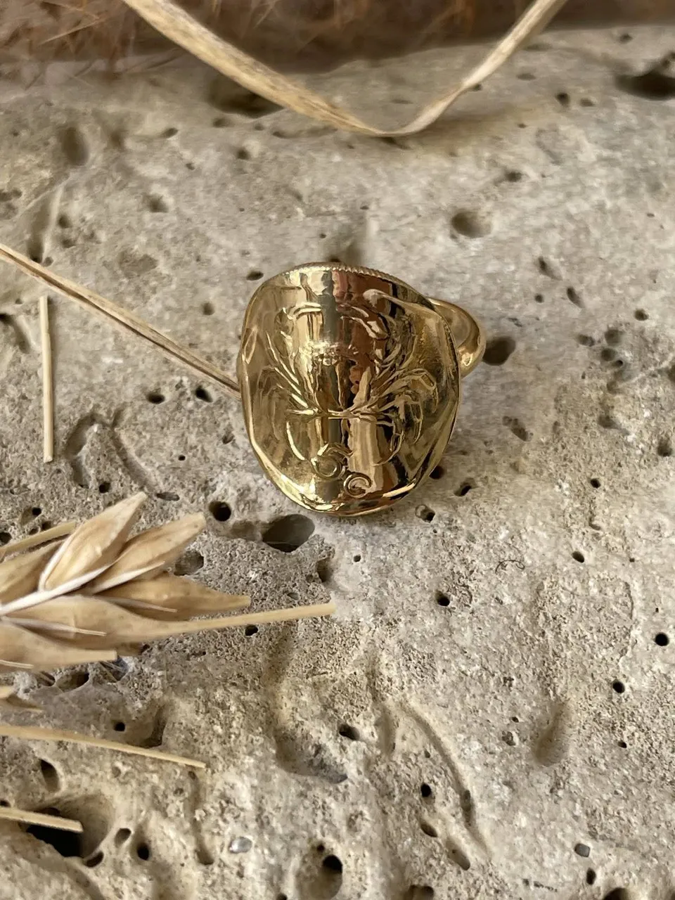 Le P'tit Franc Malte bague pièce maltaise galbée plaqué or
