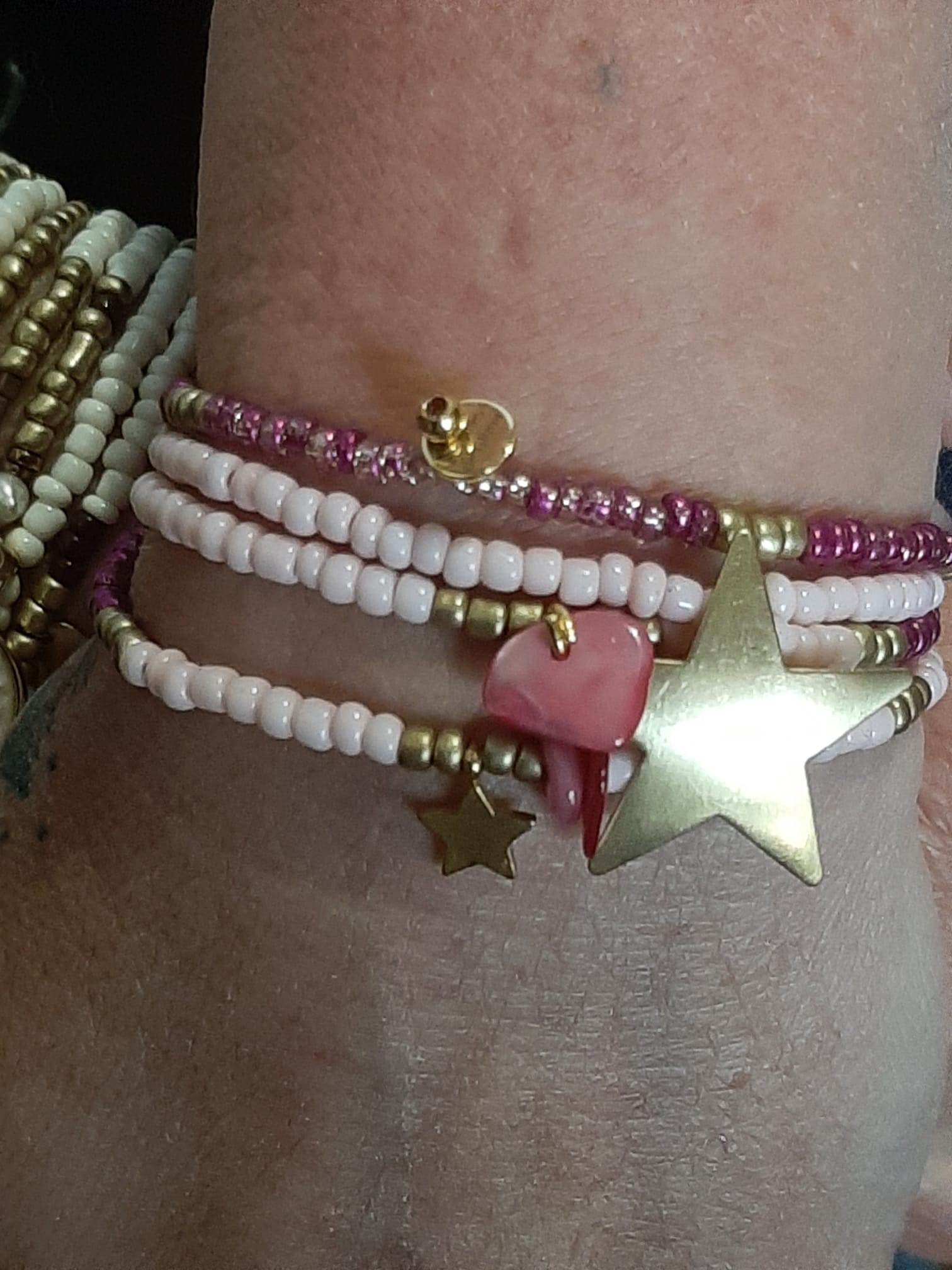 Les Ailes de Gloria XXL Fish Purple bracelet multirangs violet