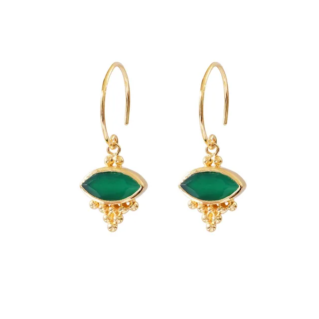 Leticia Ponti Lucie boucles d'oreilles malachite plaqué or