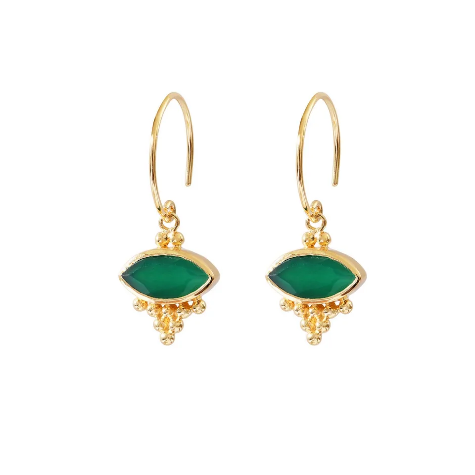 Leticia Ponti Lucie boucles d'oreilles malachite plaqué or