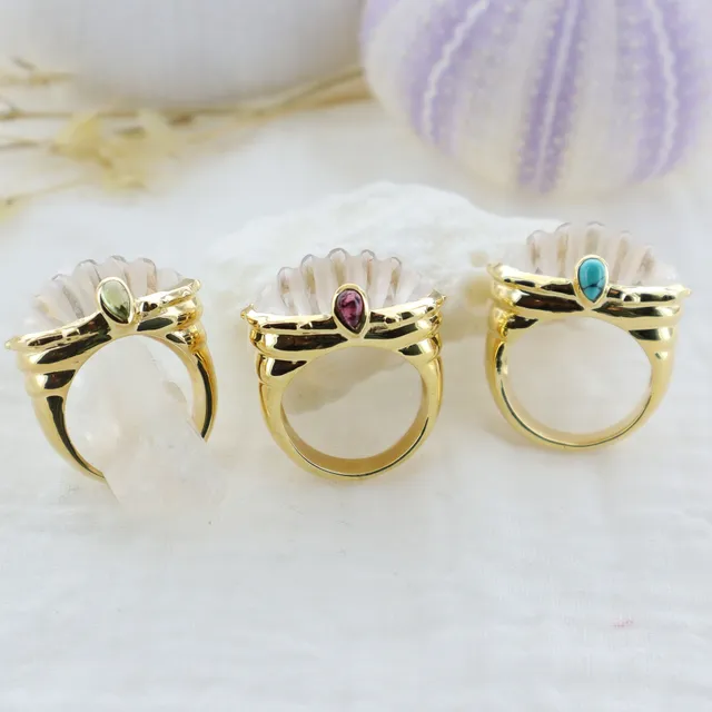 Leticia Ponti Mya bague péridot plaqué or taille 52