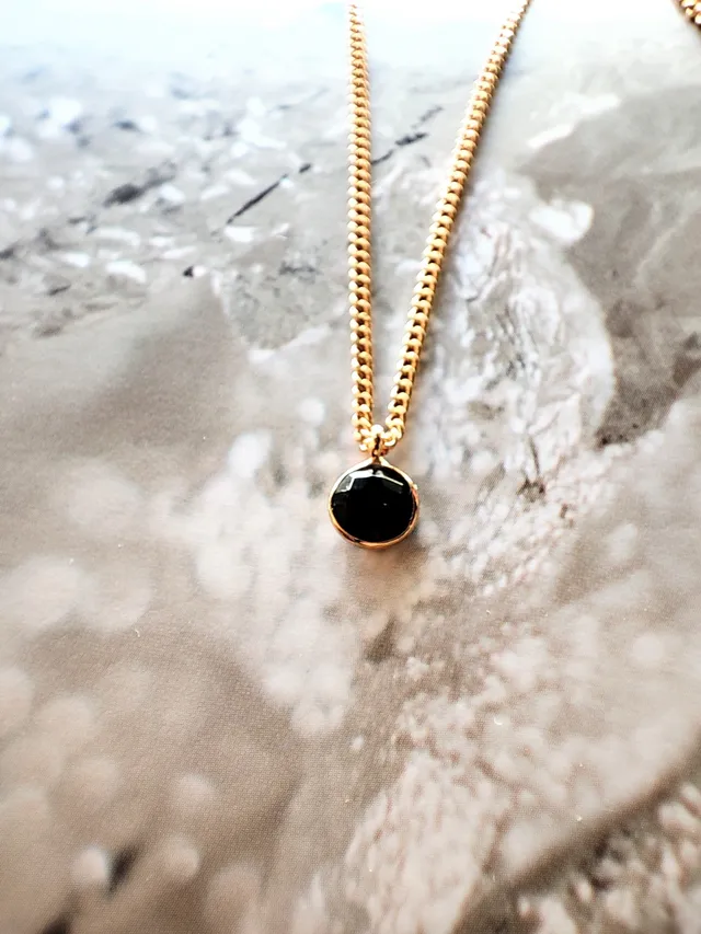 Ô Plum Léonie collier spinelle plaqué or 39/42 cm