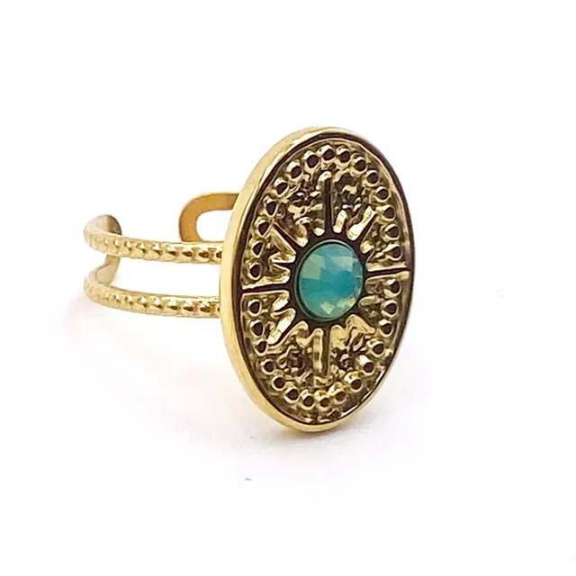 Hypnochic Liv bague acier inoxydable pierre femme