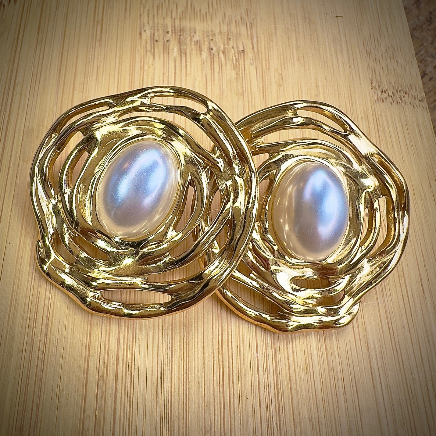 Mad So Creation Perla boucles d'oreilles perle nacrée 3 cm