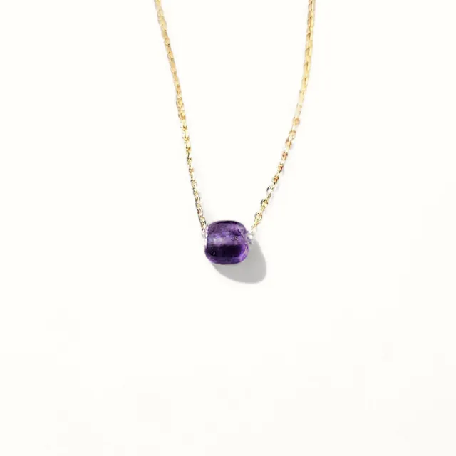 Ô Plum Colliers Charlie collier améthyste plaqué or 42/45cm