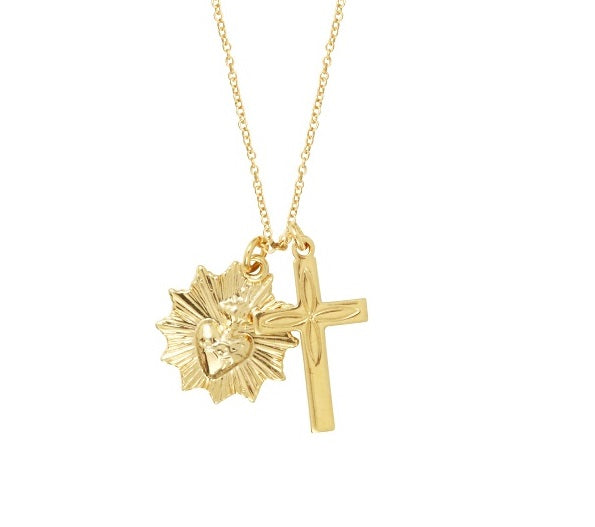 Leticia Ponti Faith collier pendentif vermeil plaqué or 40 cm