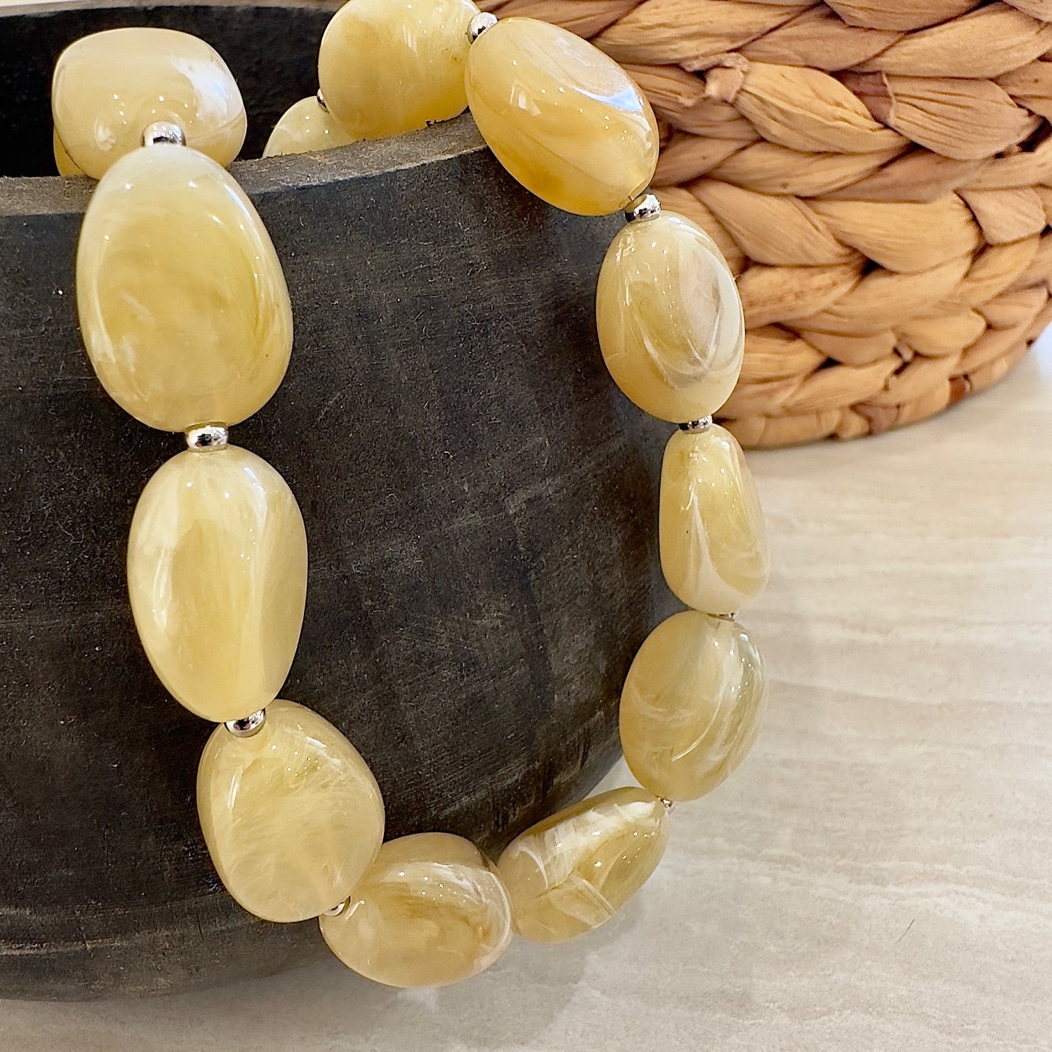 MAD SO CREATION Marbella collier perles bordeau 39 cm