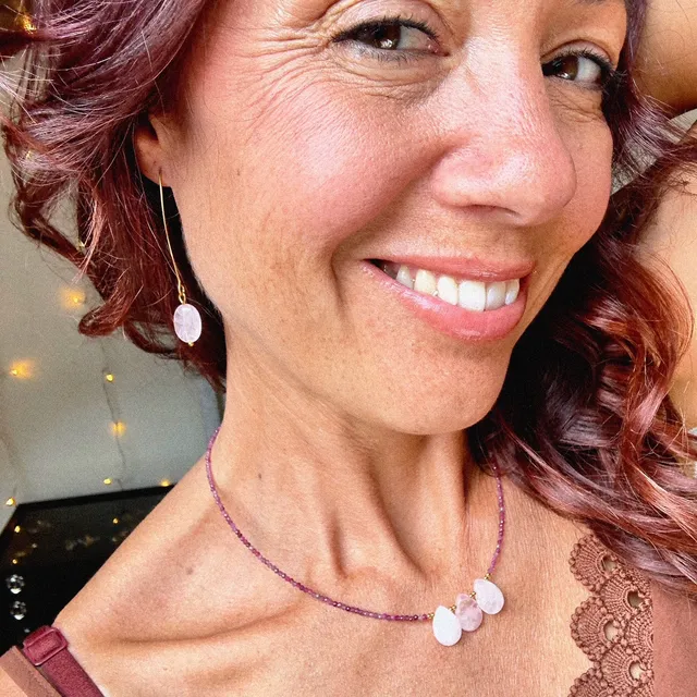 MAD SO CREATION Mona boucles d'oreilles grenat glamour