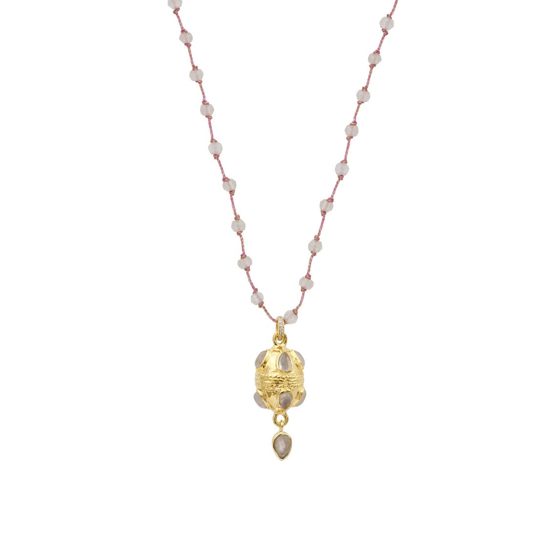 Leticia Ponti Berta Goutte collier améthyste plaqué or 40 cm