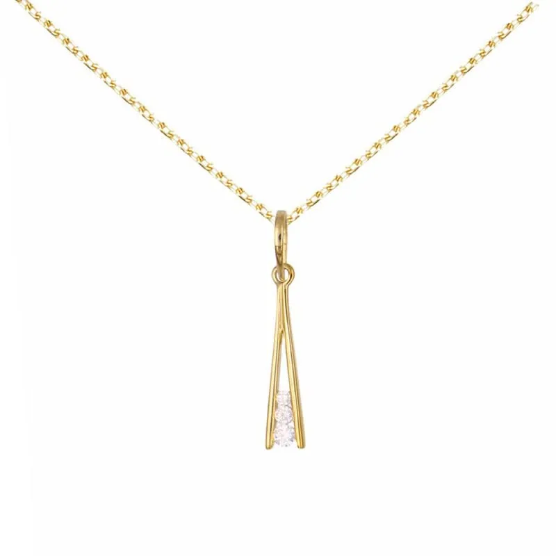 L'Atelier d'Azur Collier Barrette zirconiums or jaune 45 cm