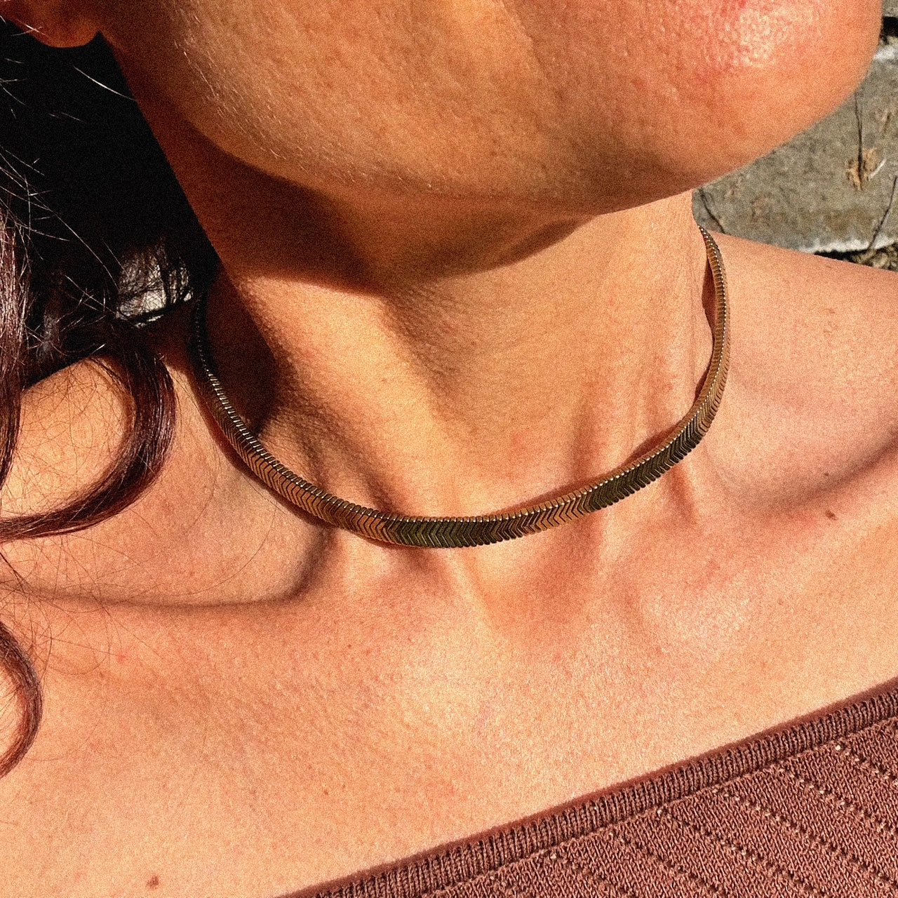 Mad So Creation Grace choker hématite dorée 33,5 cm