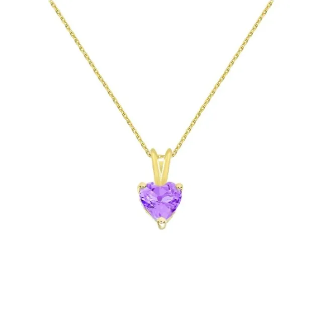L'Atelier d'Azur collier or jaune améthyste coeur femme