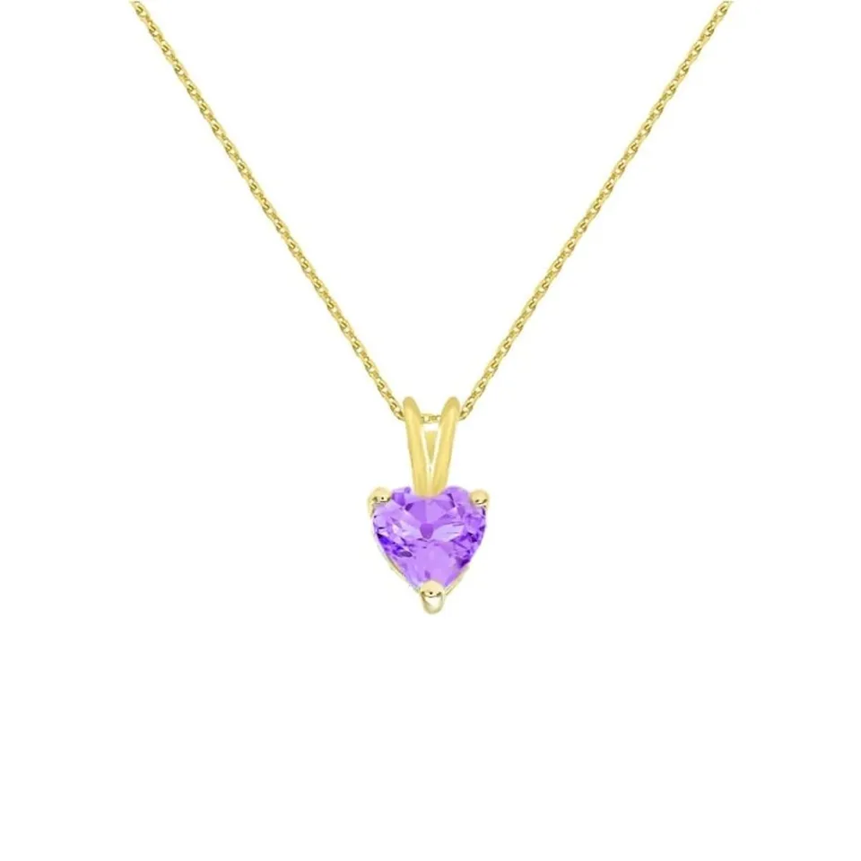L'Atelier d'Azur collier or jaune améthyste coeur femme