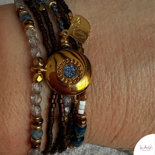 Les Ailes de Gloria Aïnara bracelet multirangs femme